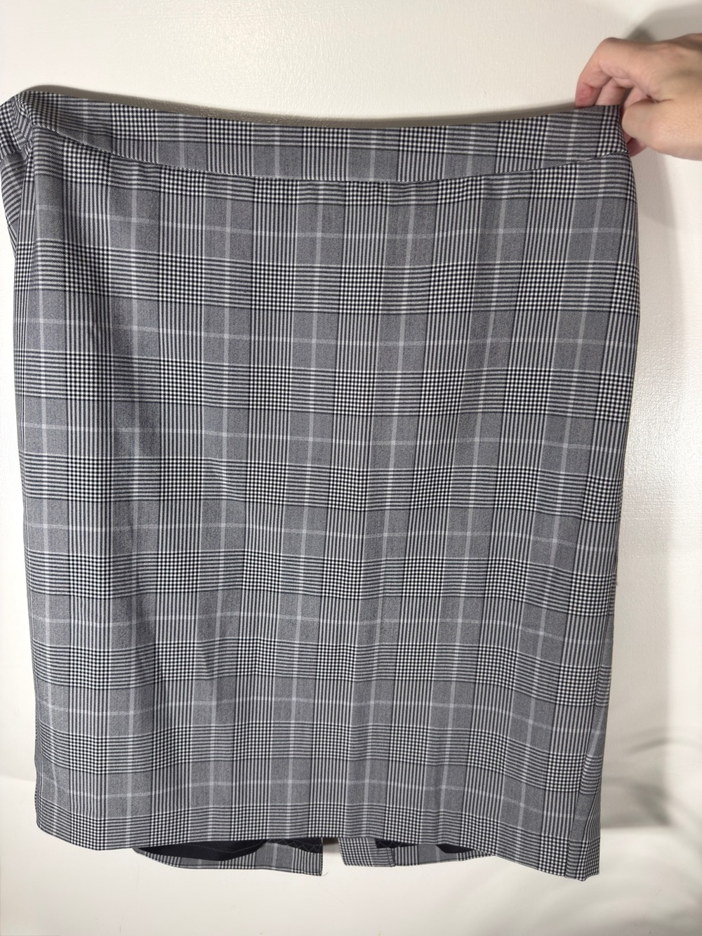 ellos Black and Gray Glen Plaid Pencil Skirt